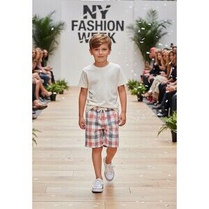 NWT- Gingham Linen-Cotton Pull-On Short by Janie and Jack